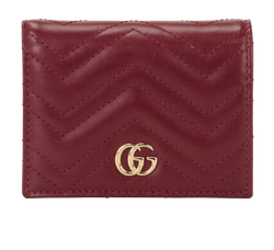 Gucci GG Marmont Card Case Wallet, Leather, Burgundy, MII, 2*